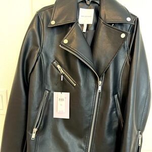 NWT Anthropologie Avec Les Filles Relaxed Faux Leather Moto Jacket